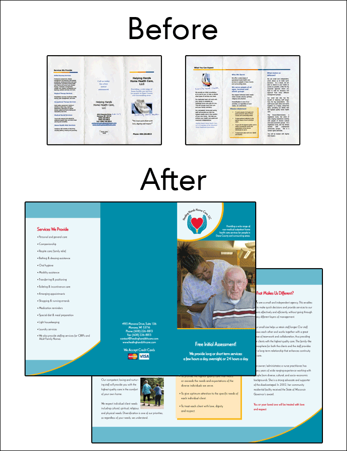 Healing Hands Home Care’s Before & After Brochure