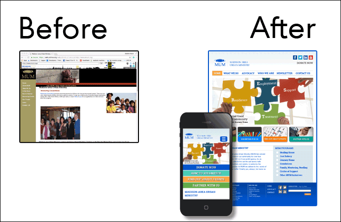 Madison Urban Ministry’s Before and After Website Design