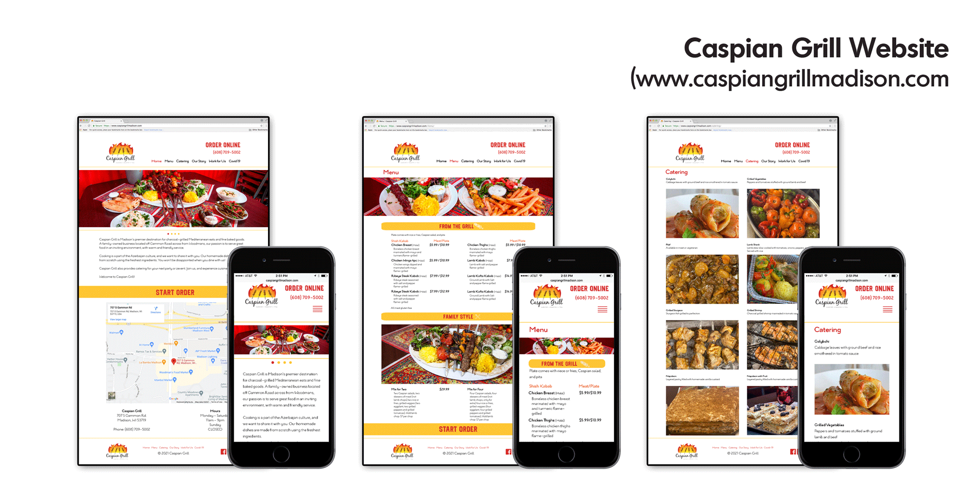 Caspian Grill Website Design